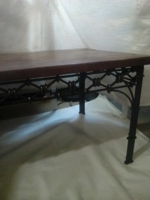 Cast Iron Base, High Quality, Real Wood Top Coffee Table. image indicator(2)