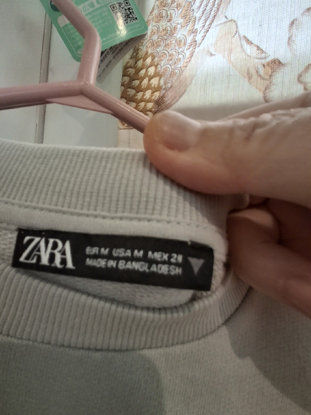 Zara Grey Cropped Sweatshirt - Size M - photo 2