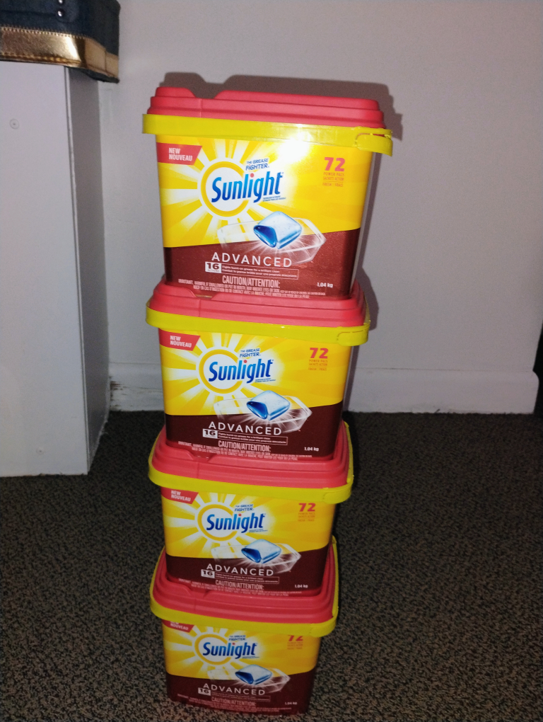 1 Containers of Sunlight Advanced Dishwasher Pods, 72 count