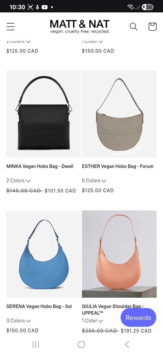 Matt & Nat Blue Vegan Leather Hobo Bag image indicator(8)