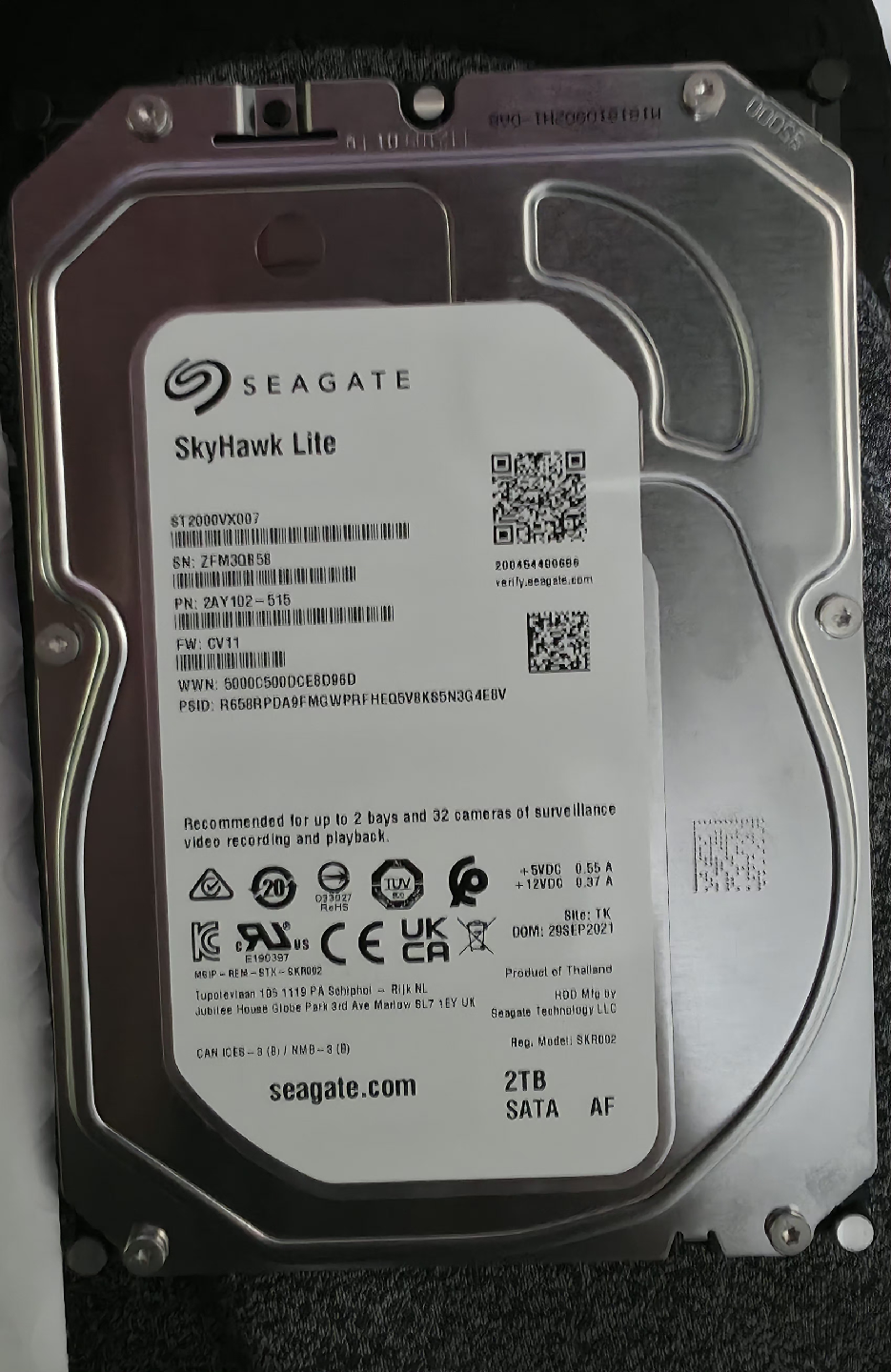 Seagate SkyHawk Lite ST2000VX007 Surveillance Hard Drive 2TB