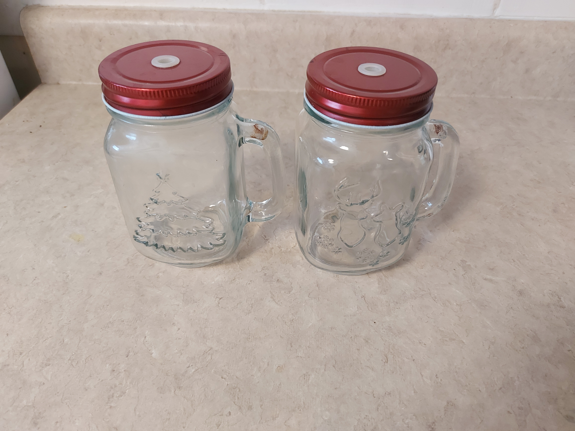 Mason Jar Mugs with Christmas Designs