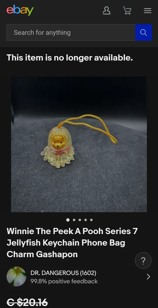 Peek a Pooh Jellyfish Keychain Phone Charm image indicator(2)