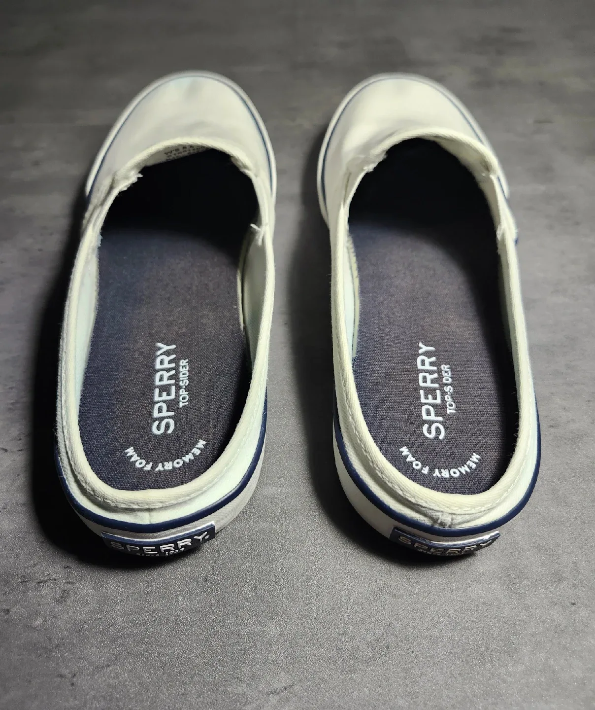 Sperry Top-Sider White Canvas Mules (Pls read description) image indicator(9)
