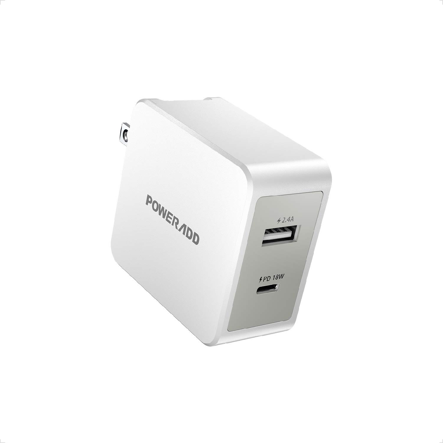USB C Wall Charger,POWERADD 30W Dual Port Type C Charger