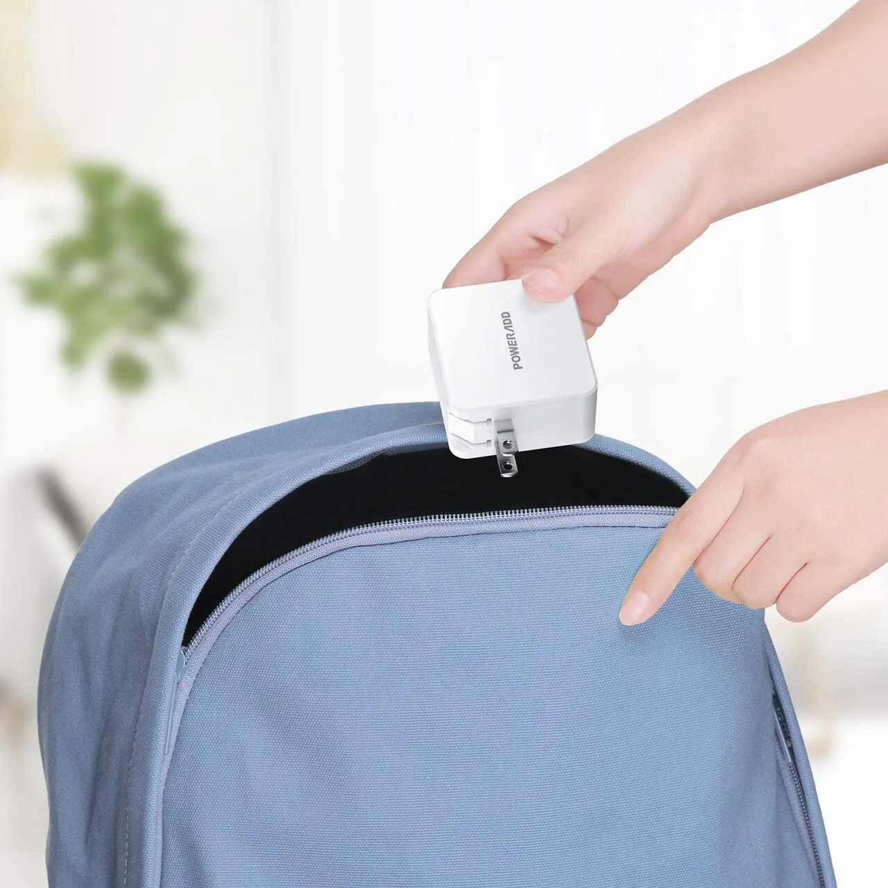 USB C Wall Charger,POWERADD 30W Dual Port Type C Charger image indicator(4)