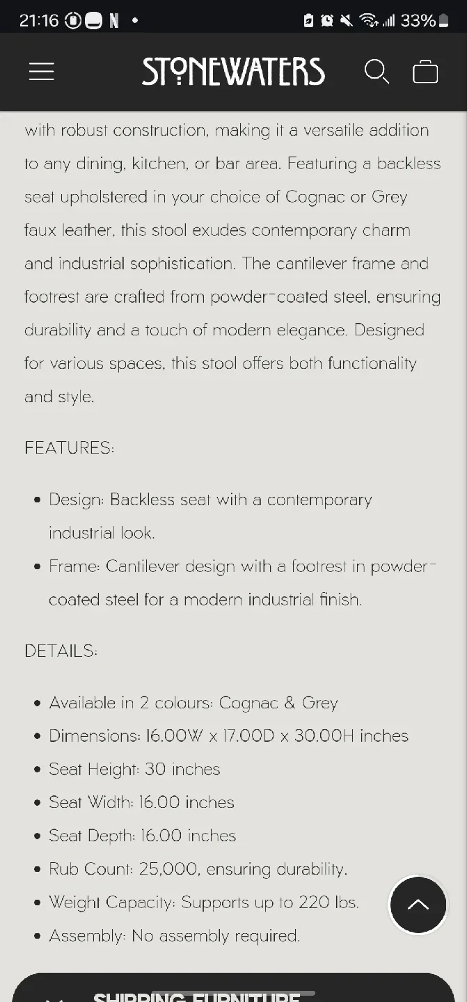 Black Stool with Metal Frame image indicator(9)