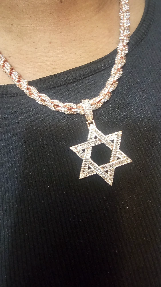 Rose Gold Star of David Pendant Necklace