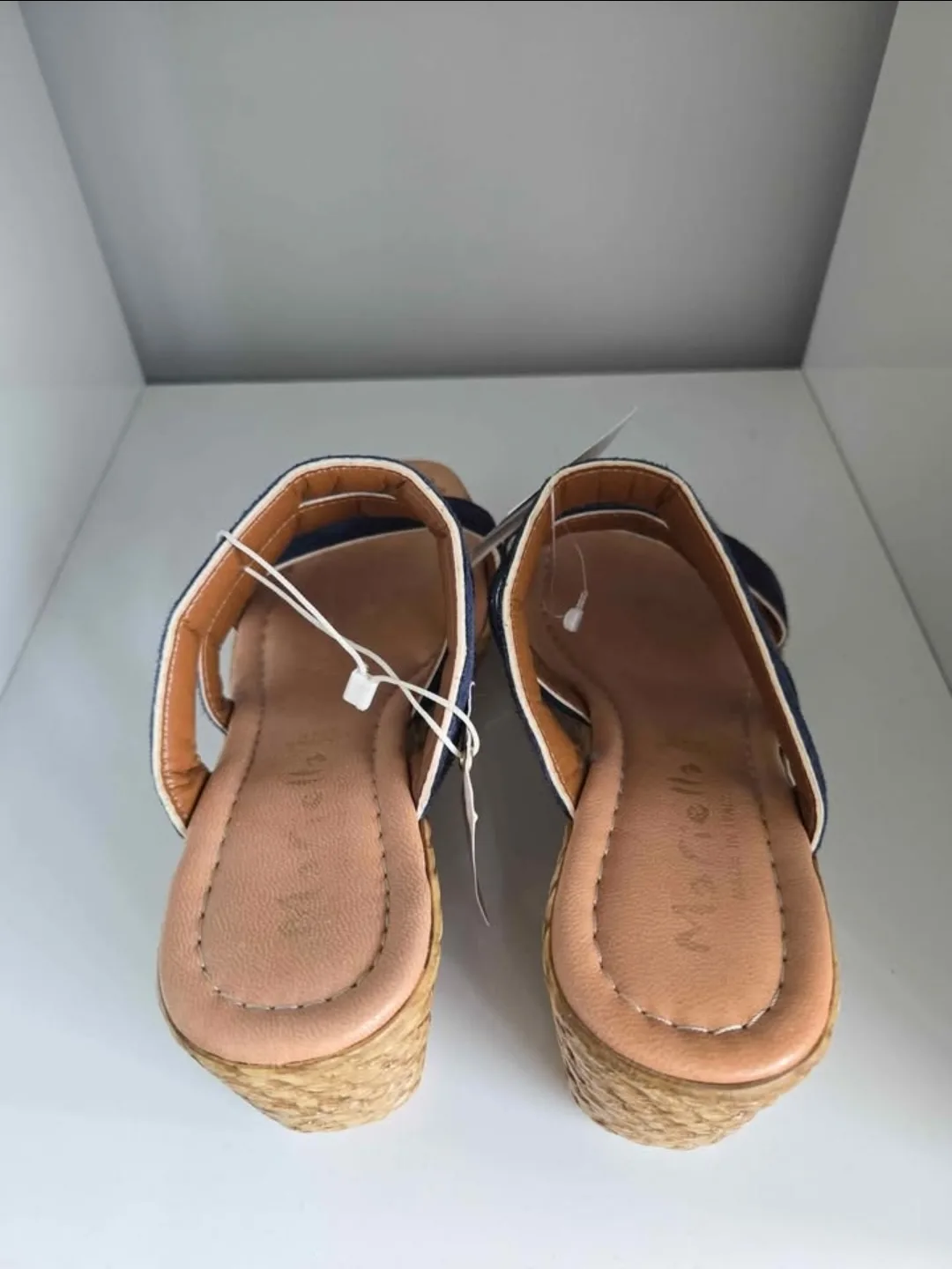 NEW! Italian Blue Wedge Sandals - Size 7.5 image indicator(6)