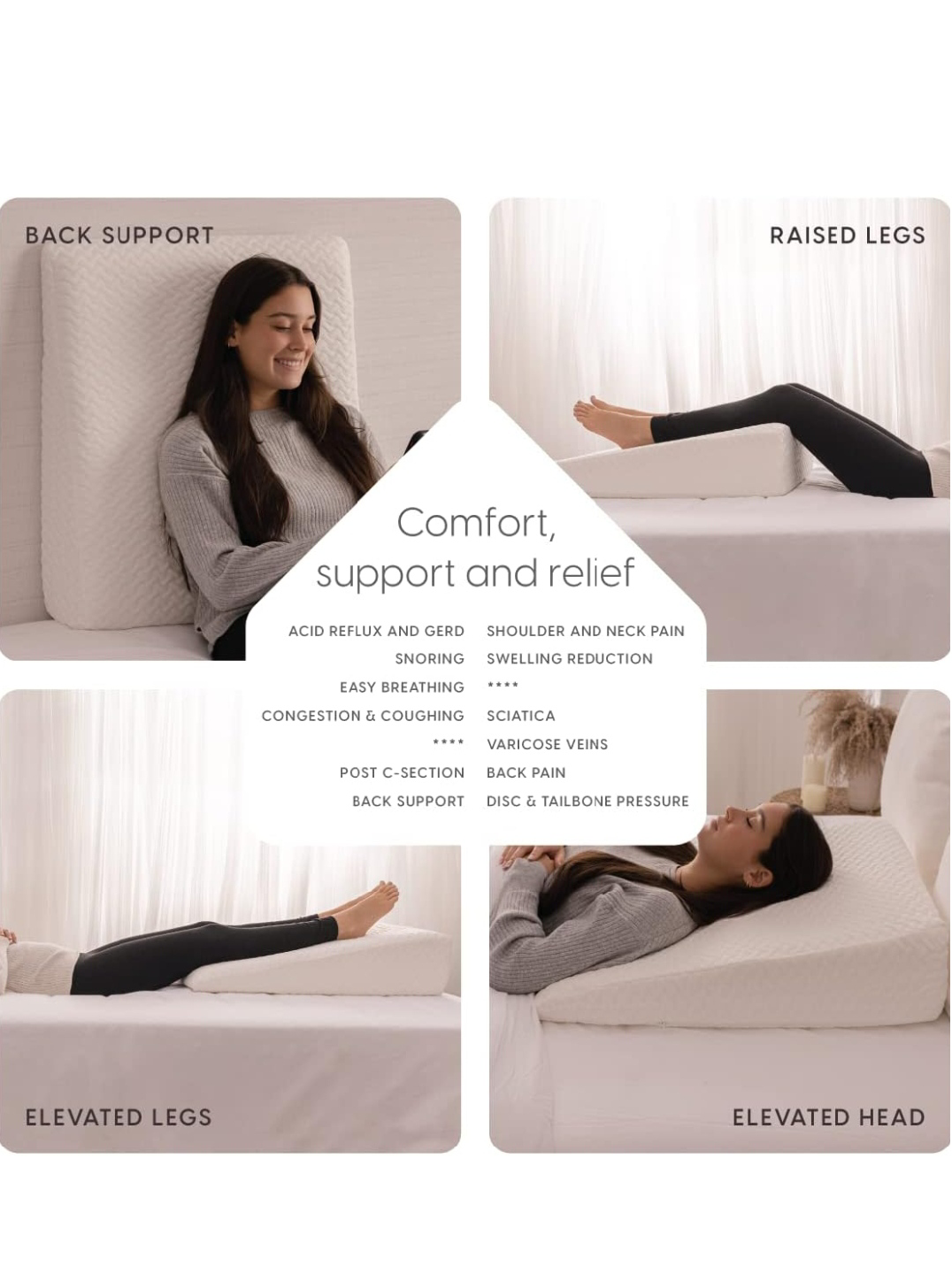 Milliard Bed Wedge Pillow - White - photo 5