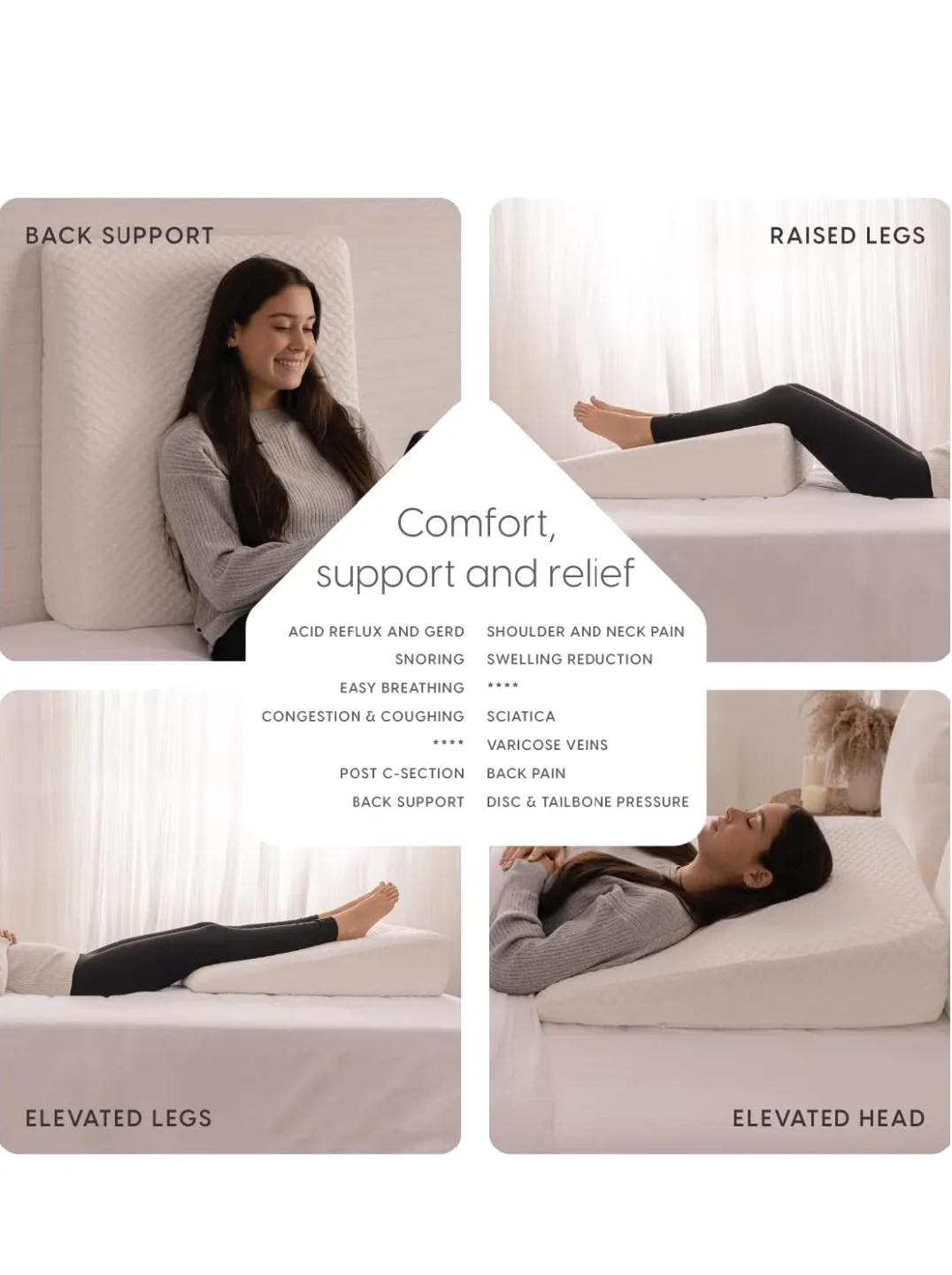 Milliard Bed Wedge Pillow - White image indicator(5)