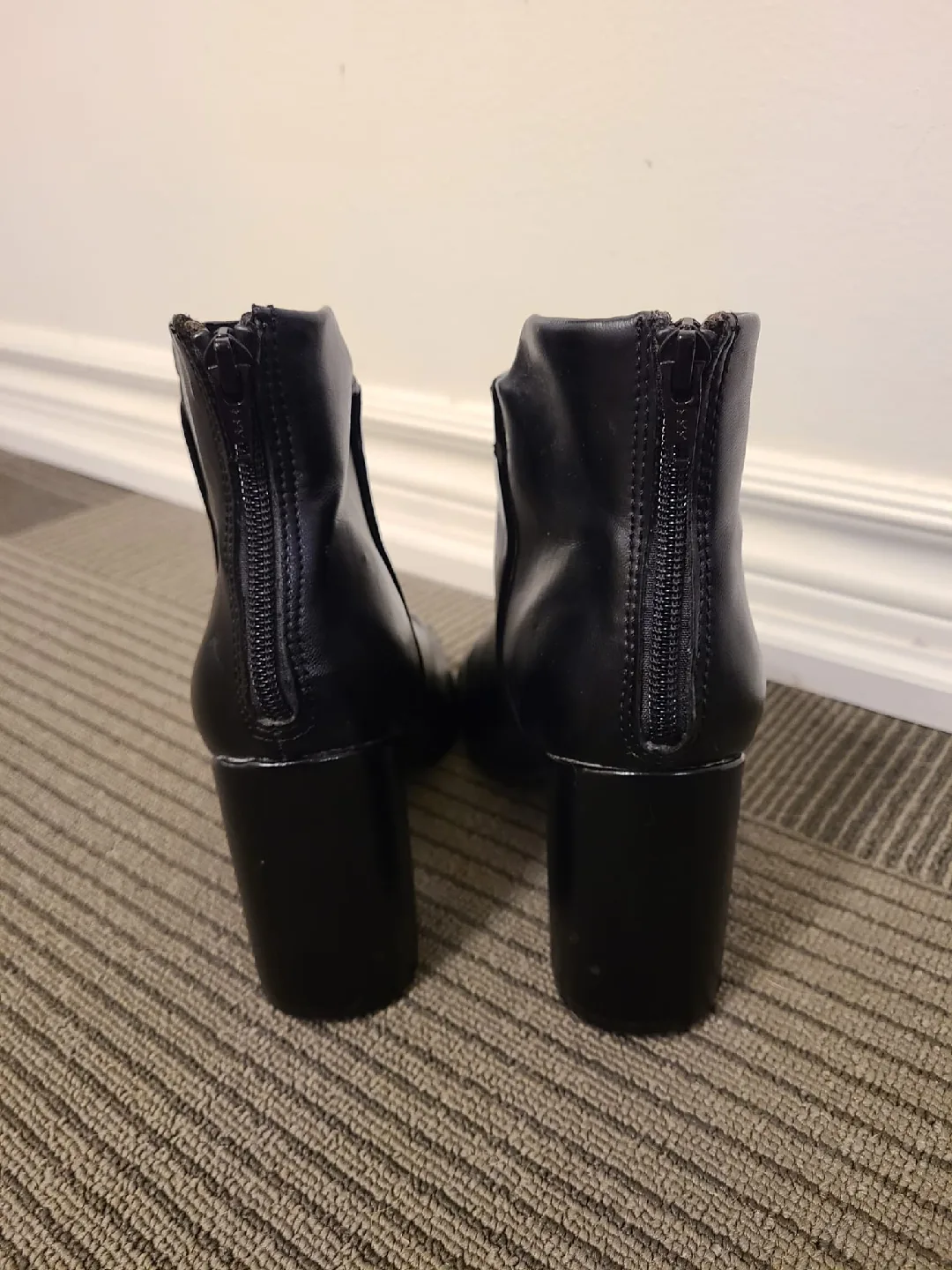 Black Peep Toe Heeled Booties image indicator(4)
