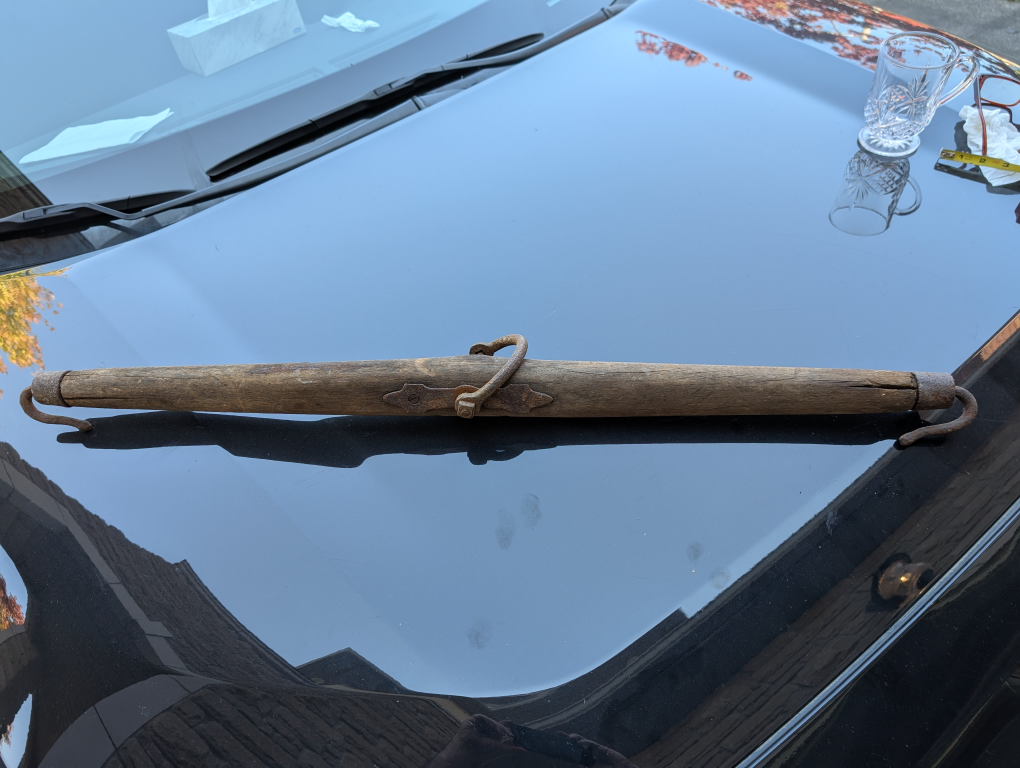 Antique Wooden Yoke with Metal Hooks