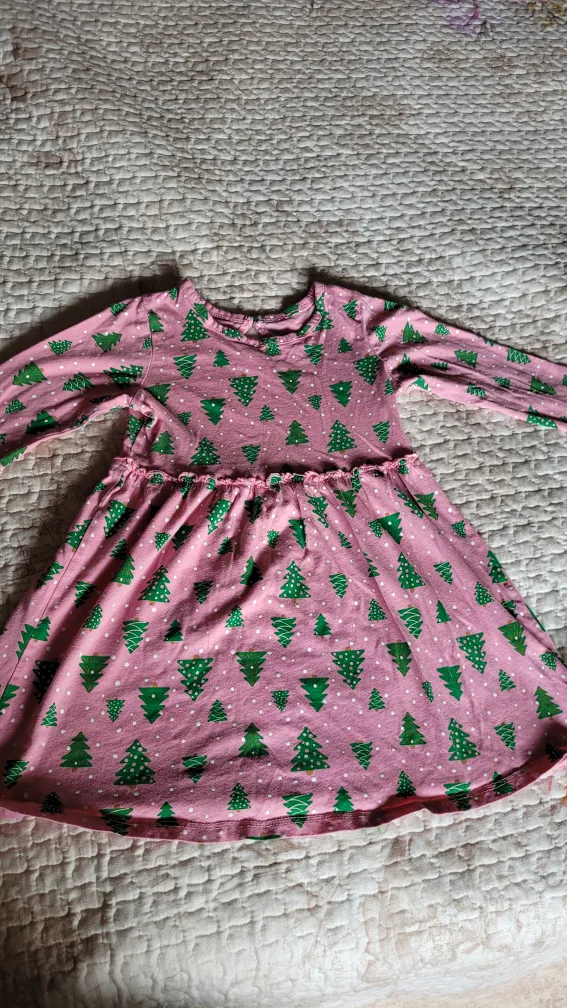 Pink Christmas Tree Dress 4t thumbnail