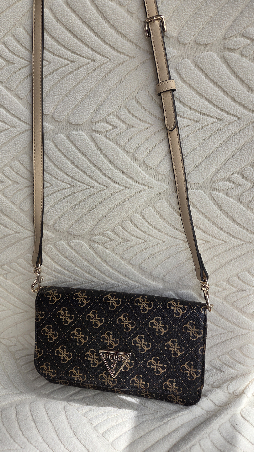 Guess Brown Patterned Crossbody Bag