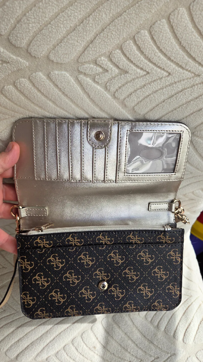 Guess Brown Patterned Crossbody Bag image indicator(2)