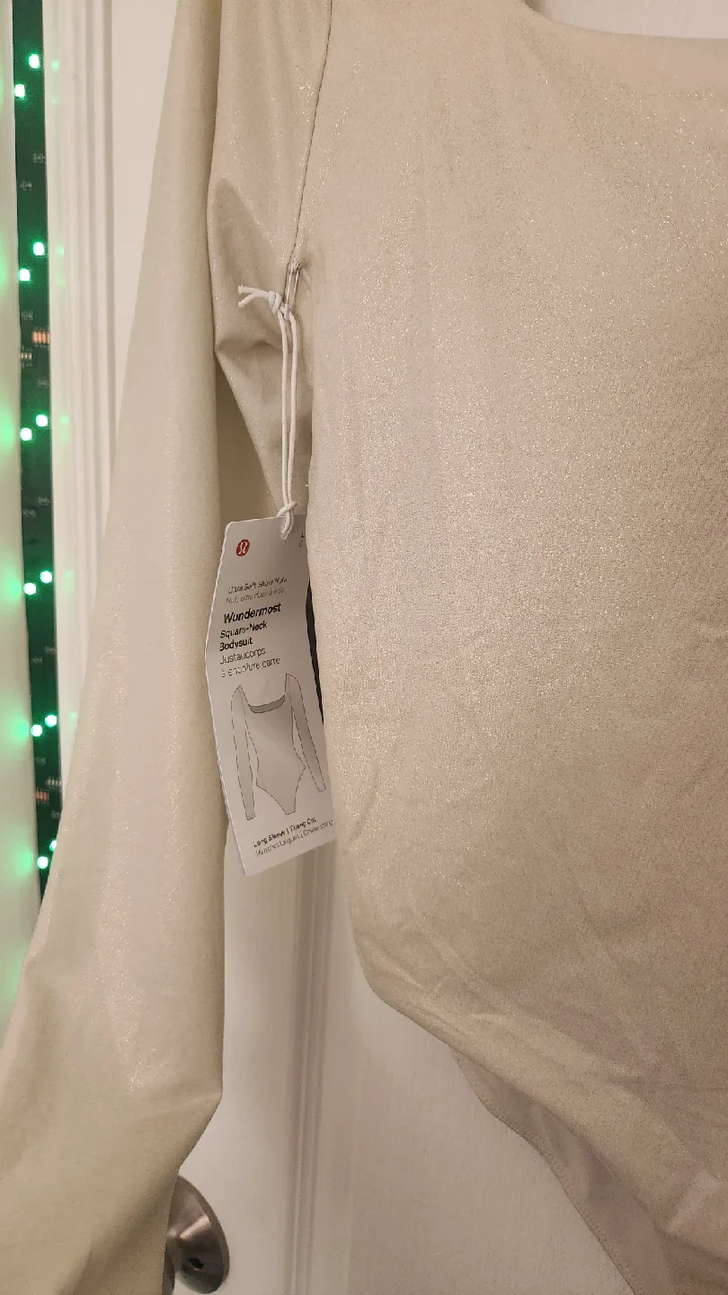 Lululemon Ultra-Soft Shimmery Square-Neck Bodysuit - Size L image indicator(4)