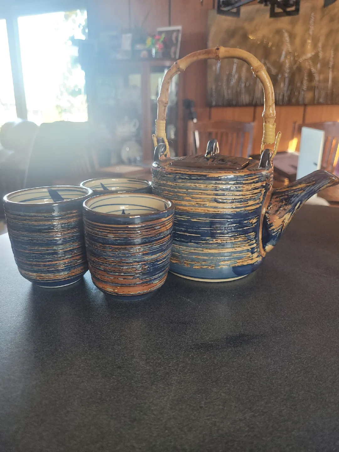 Ceramic Tea Set with Bamboo Handle thumbnail