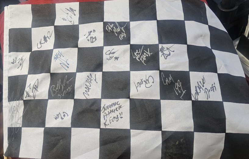 MONSTER TRUCK Signed Racing Checkered Flag