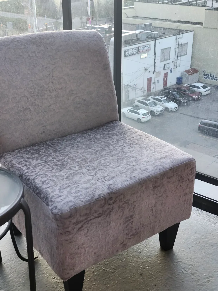 A Pair of Grey Accent Chairs  - Like New Each image indicator(5)