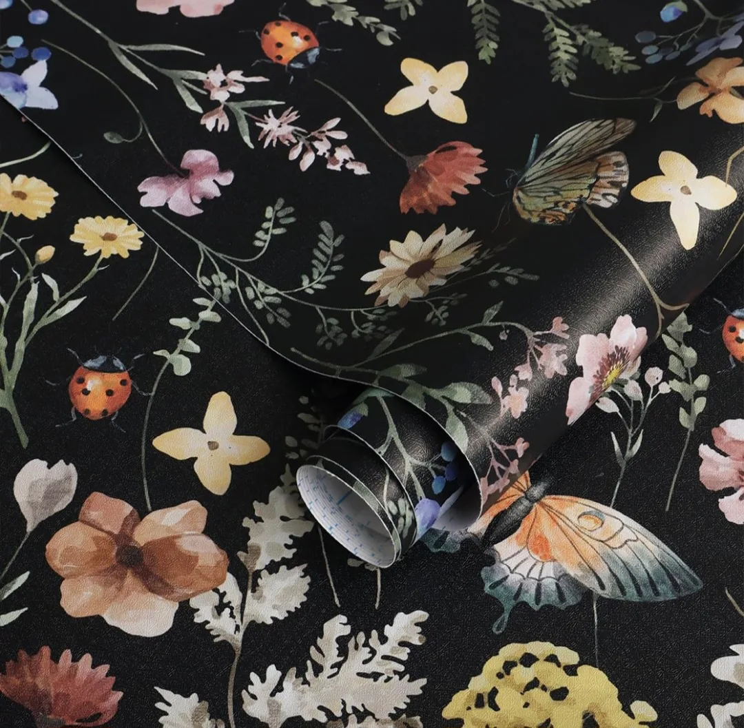 Timeet Peel and Stick Vintage Butterfly Wallpaper 16.14"x32.8ft thumbnail