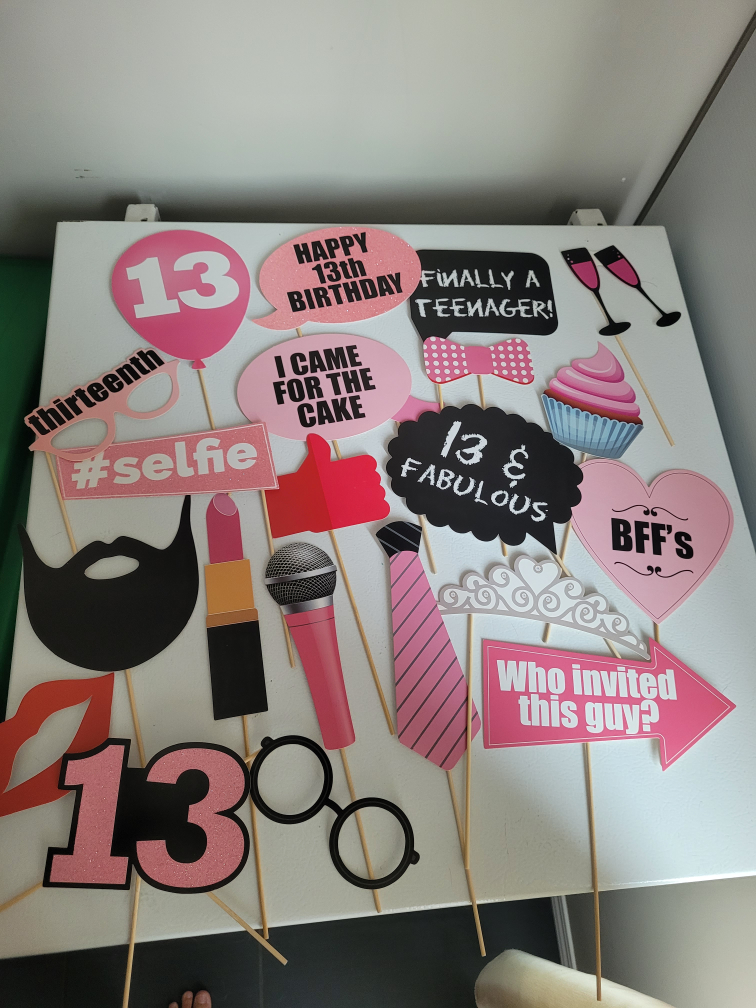 13th Birthday Party Photo Booth Props - Fun!