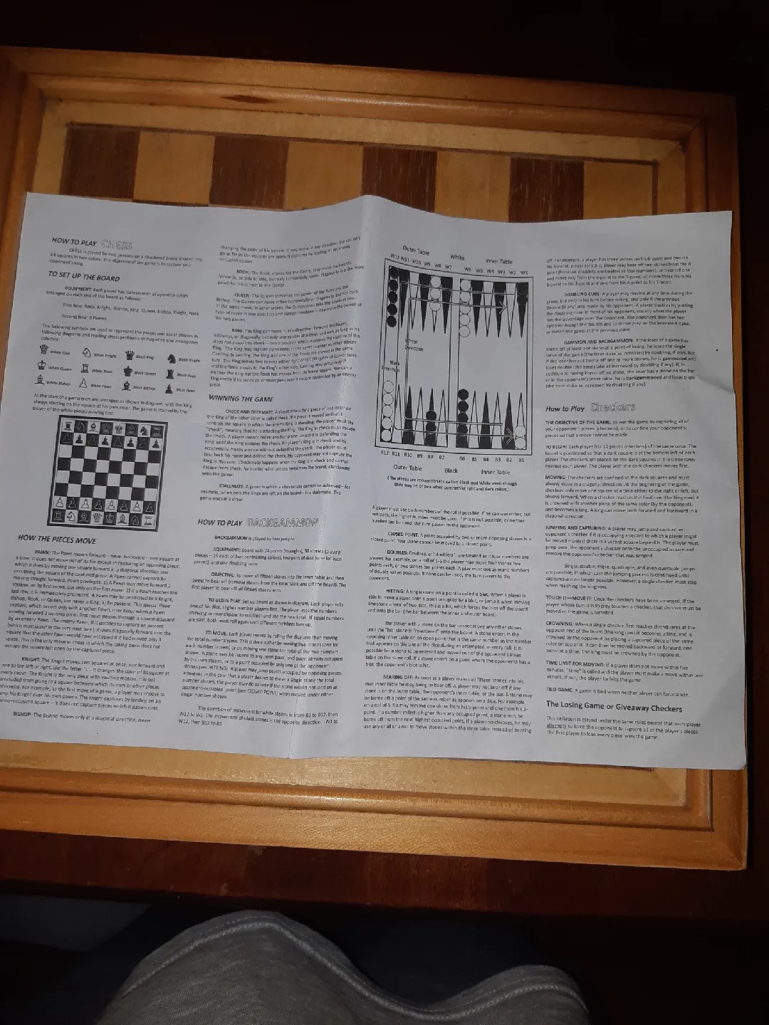 Wooden Chess, Checkers, Backgammon Game Set image indicator(3)