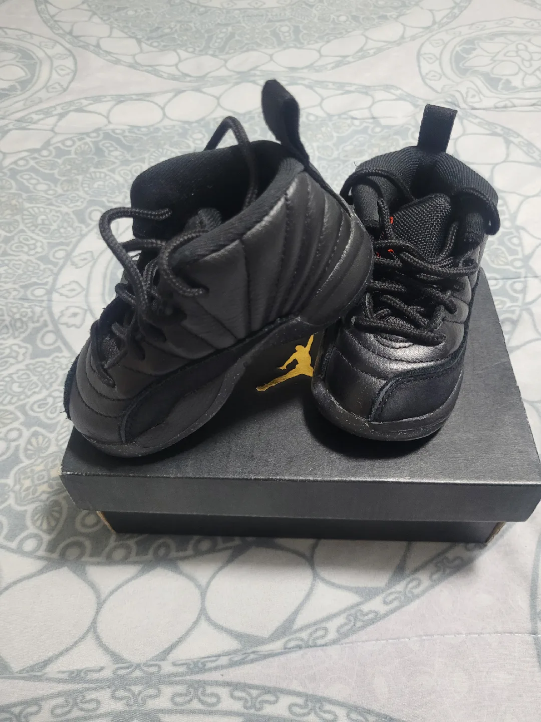 Jordan 12 Retro Black Toddler Shoes - Size 6 image indicator(6)