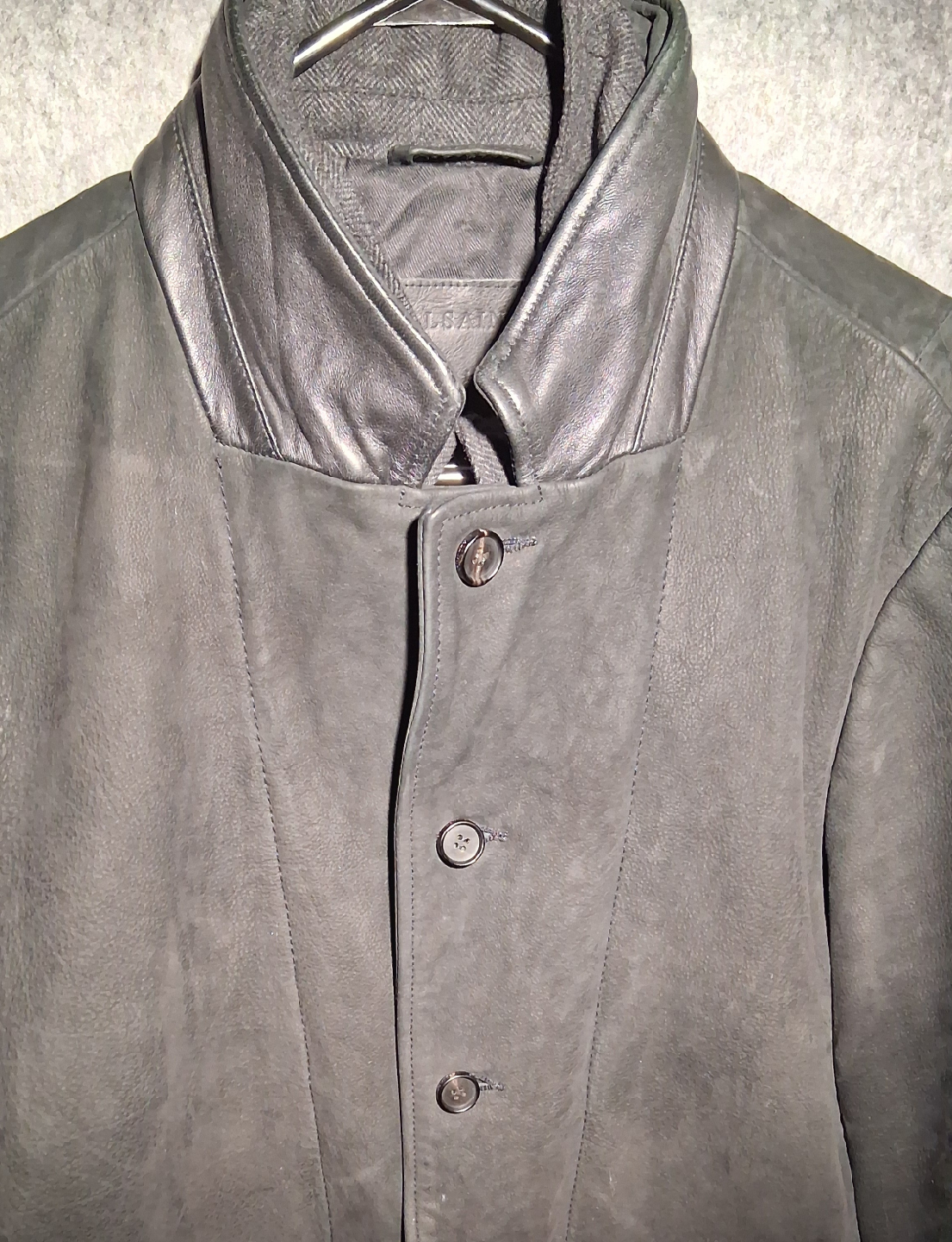 AllSaints Survey Double Layered Waxed Suede Blazer - XL