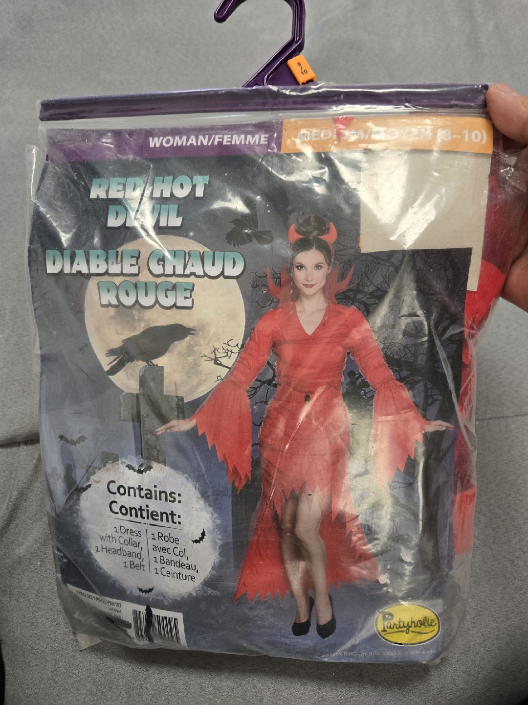 Adult woman's halloween costume red devil size medium