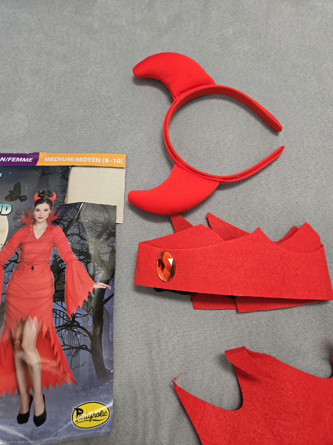 Adult woman's halloween costume red devil size medium - photo 5