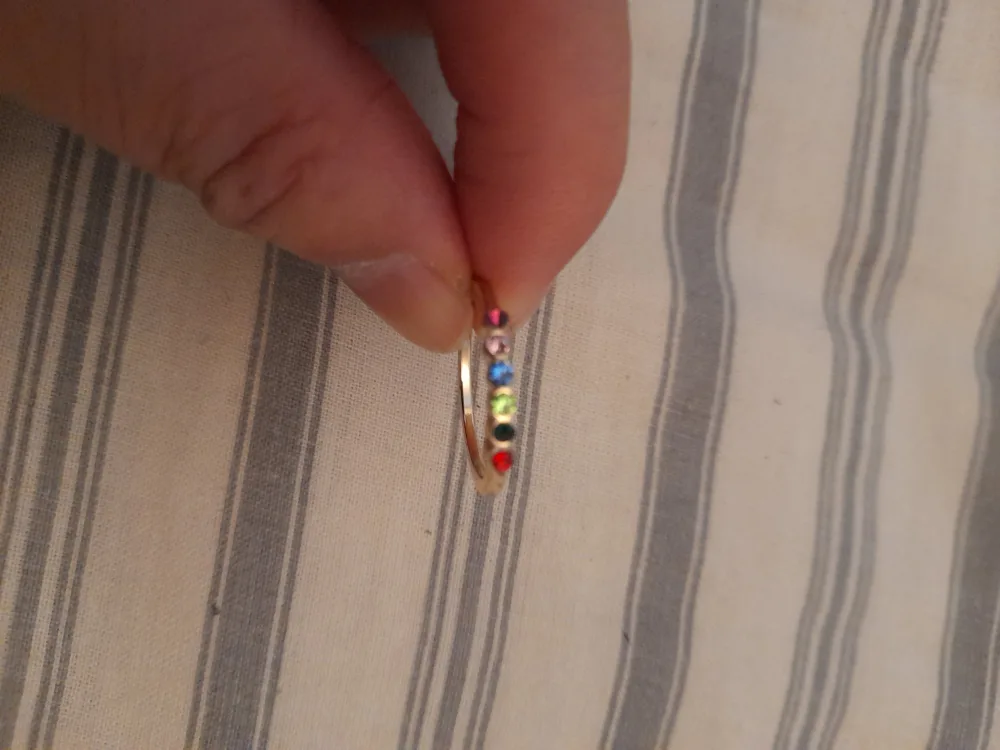 Gold plated Ring with Colourful Stones 🧡 thumbnail