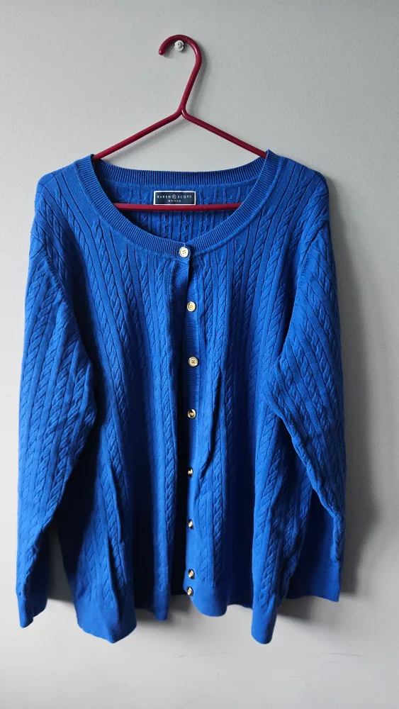 Karen Scott button down sweater thumbnail