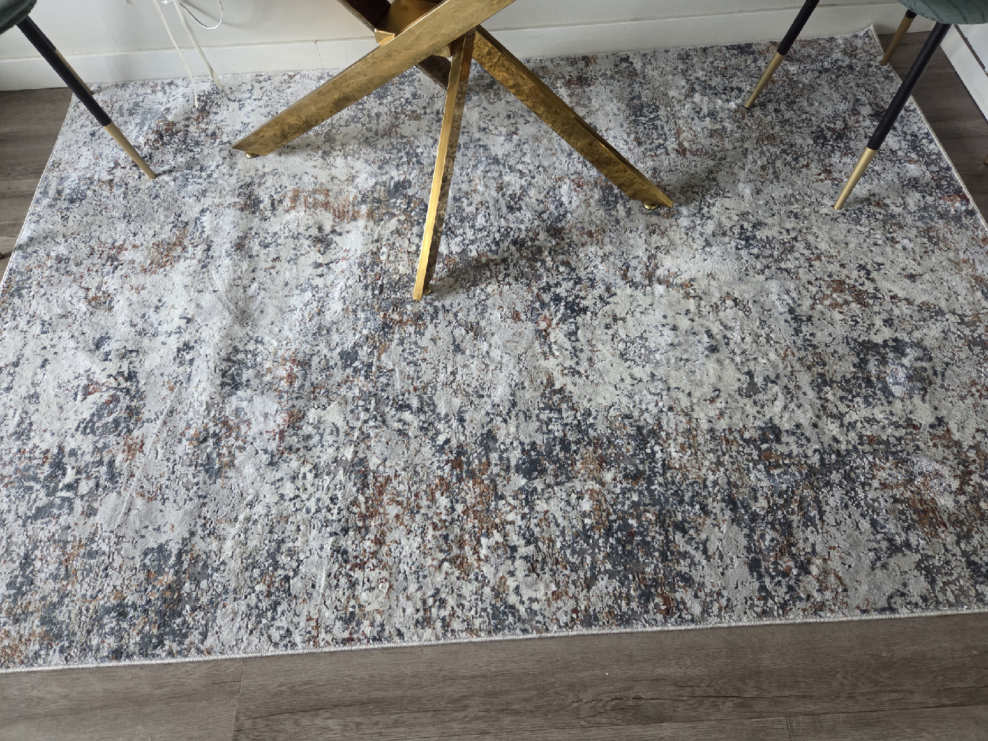 Area Rug - Grey, Brown, and White