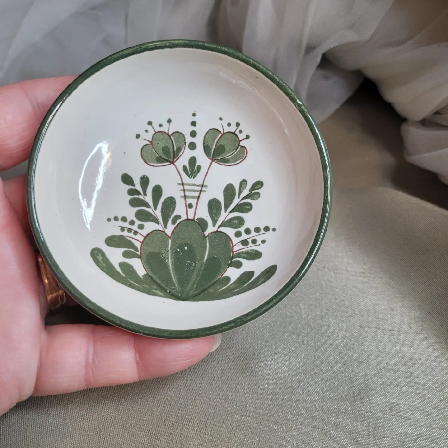 Vintage Little Porcelain Ceramic 3" Trinket Dish etc. W Germany image indicator(6)