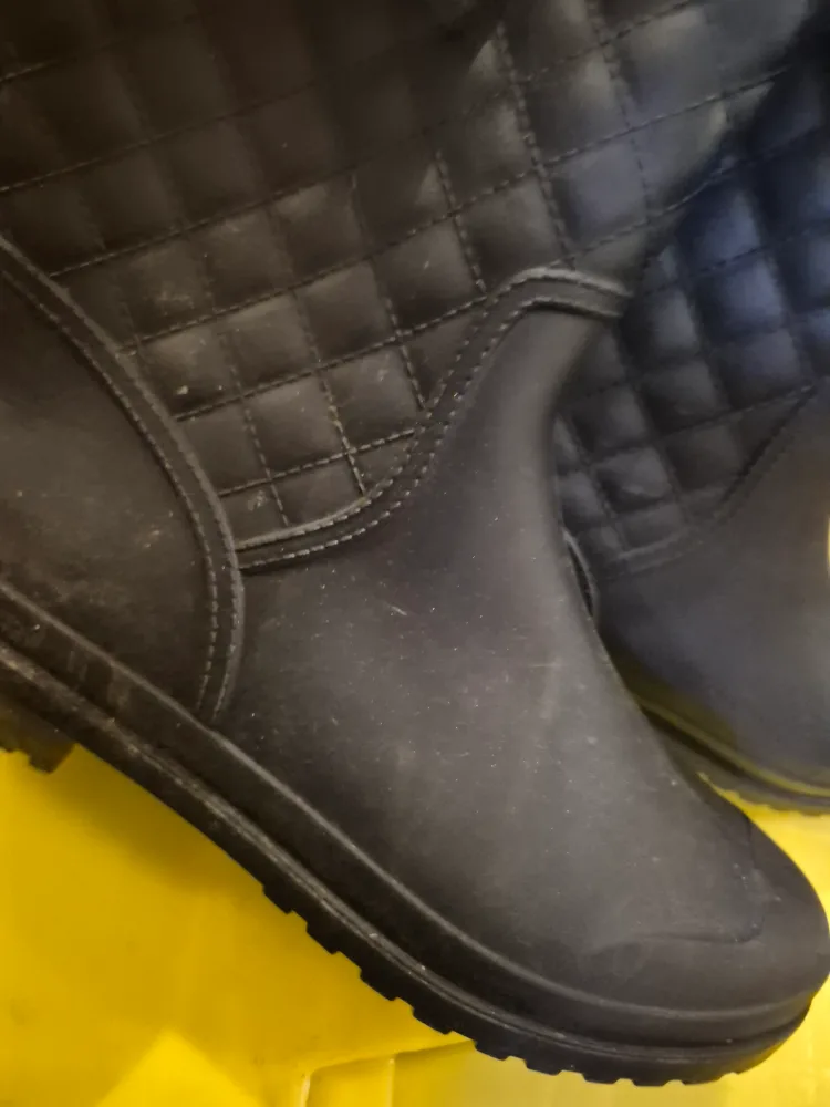 Black Quilted Rain Boots - Size 7.5 image indicator(5)