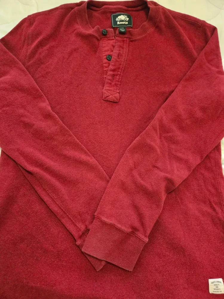 Roots L/G Henley Long Sleeve - Burgundy thumbnail
