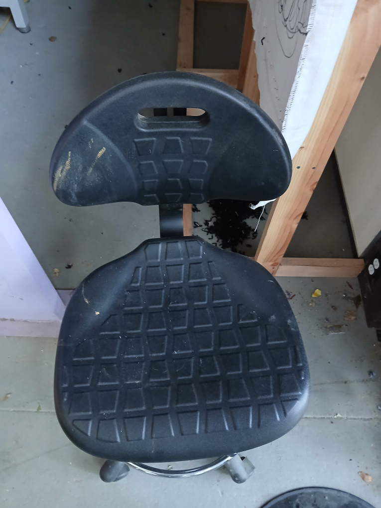 Black Rolling Work Stool