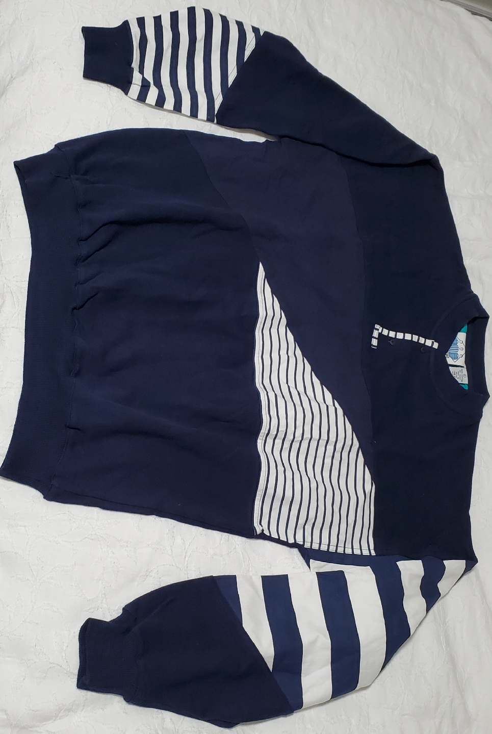 LINE-UP Navy Blue Striped Sweatshirt - Size -L - photo 2