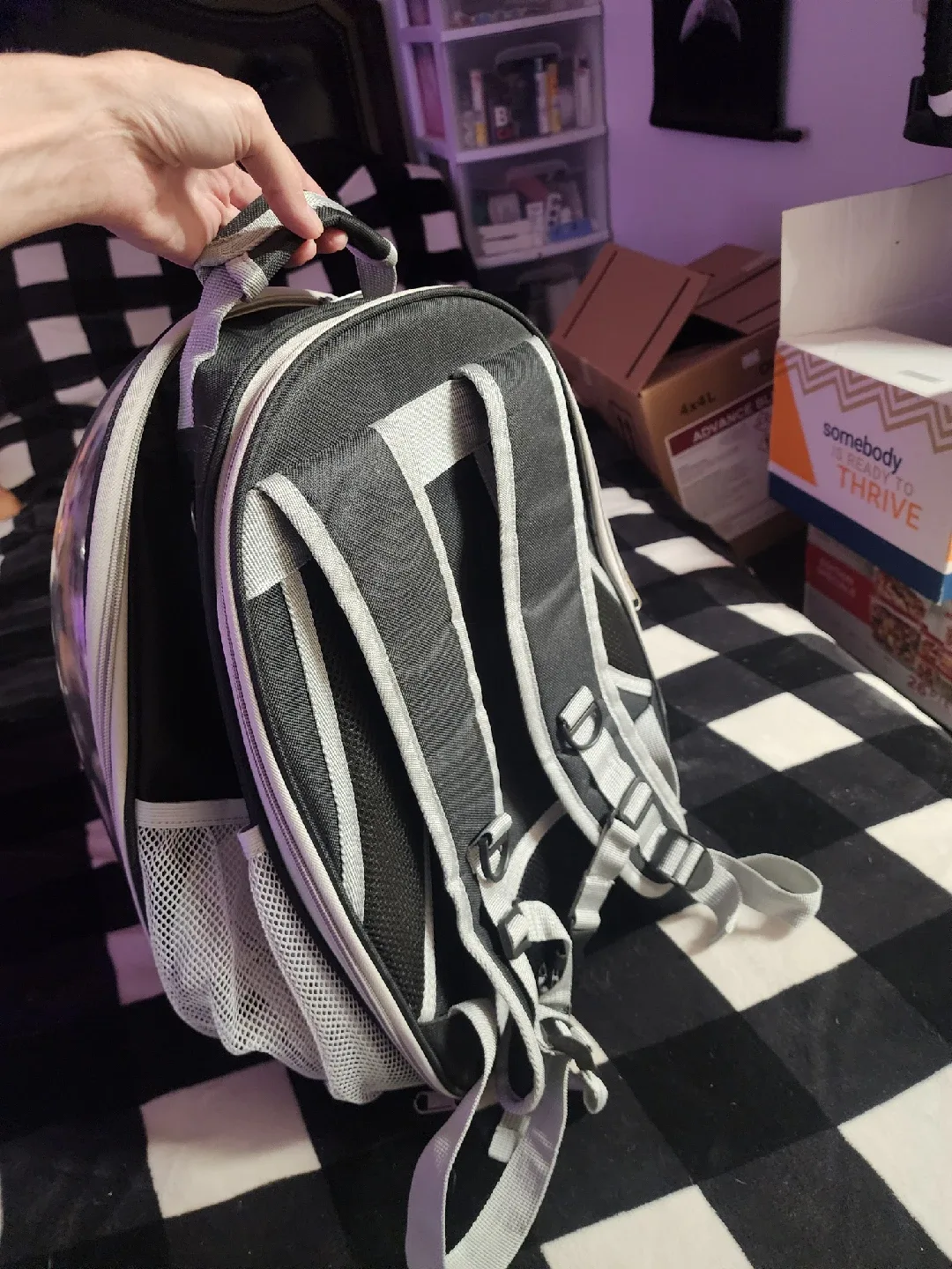 Pet Carrier Backpack - Black & White image indicator(2)