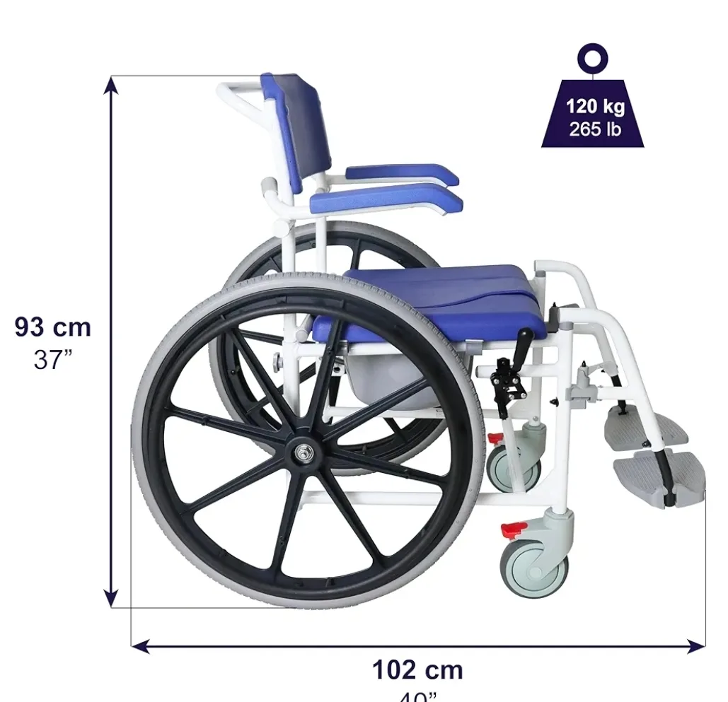 KMINA Shower Wheelchair for Adults, Blue,  BRAND NEW image indicator(3)