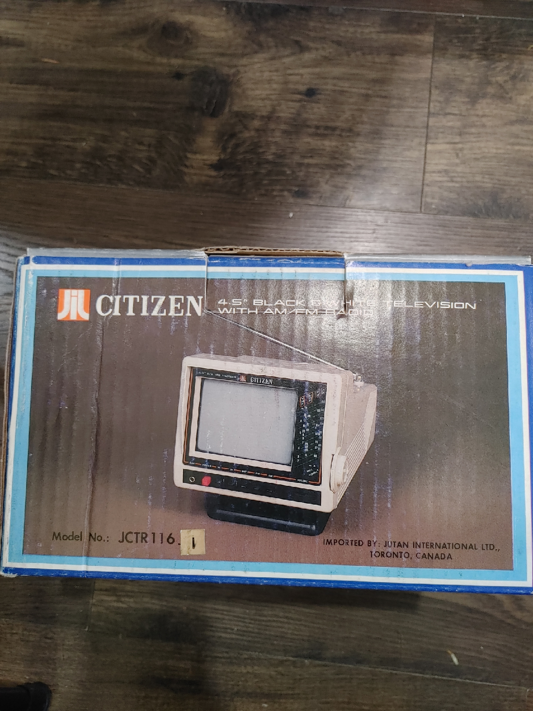 🧡RARE VINTAGE CITIZEN 4.5" B & W TELEVISION & AM/FM RADIO NEW - photo 2