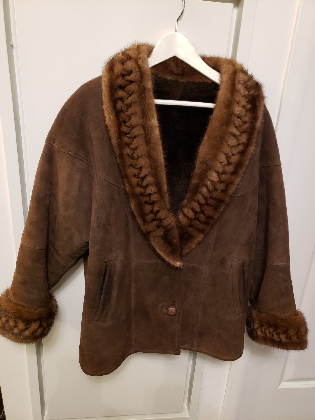 Brown Suede & Fur Trimmed Jacket