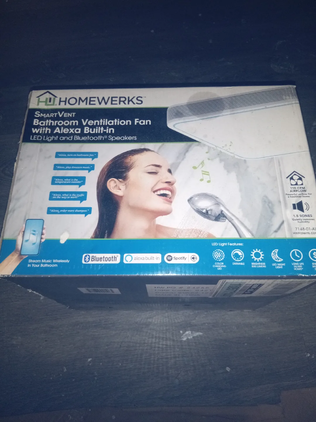 Homewerks SmartVent Bath Fan w/ Alexa Built-in