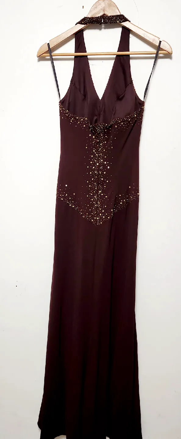 brand new Cutout Halter Dress - Size 6 Brown image indicator(2)