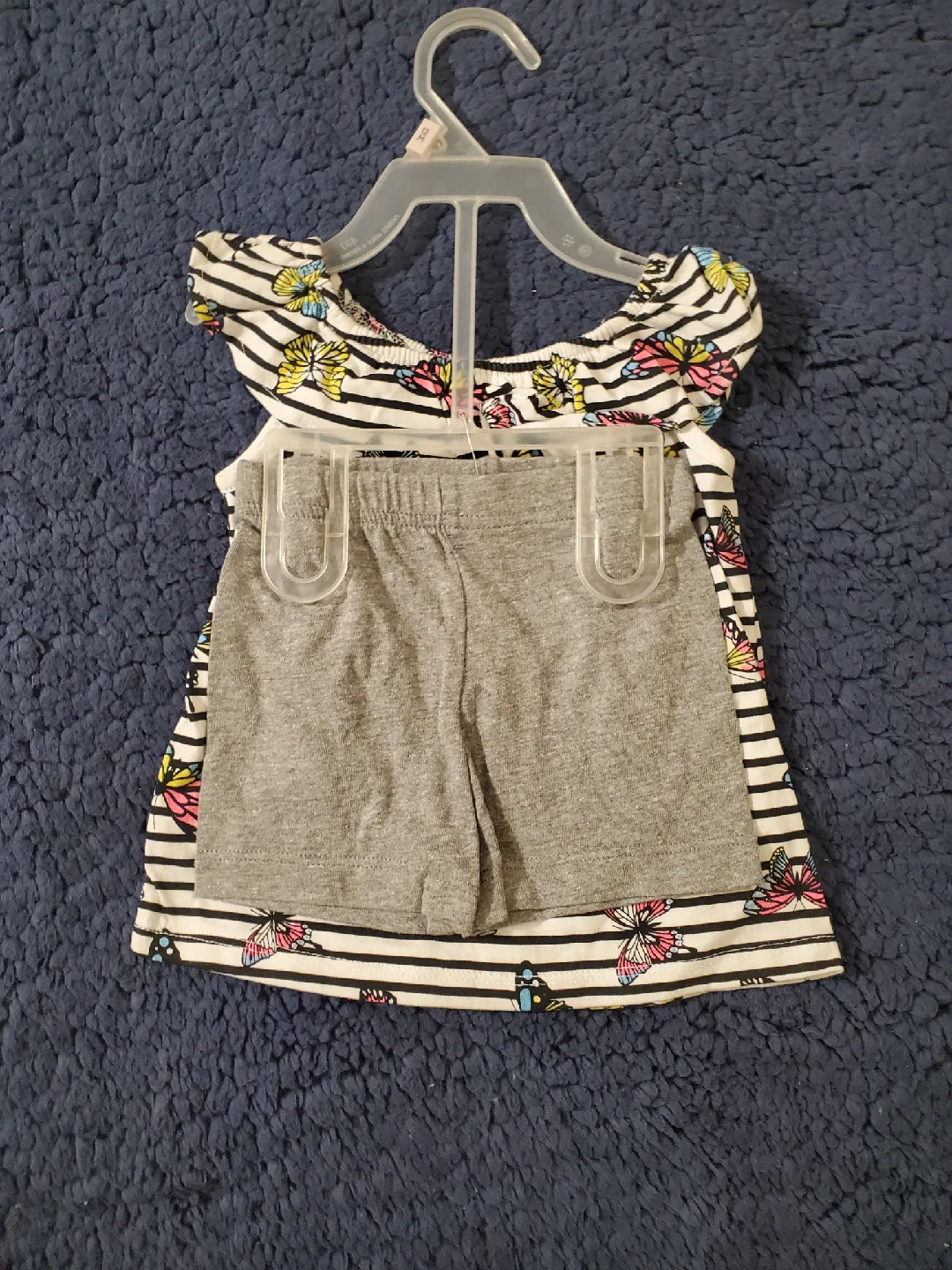 Butterfly Striped Top & Shorts Set image indicator(2)