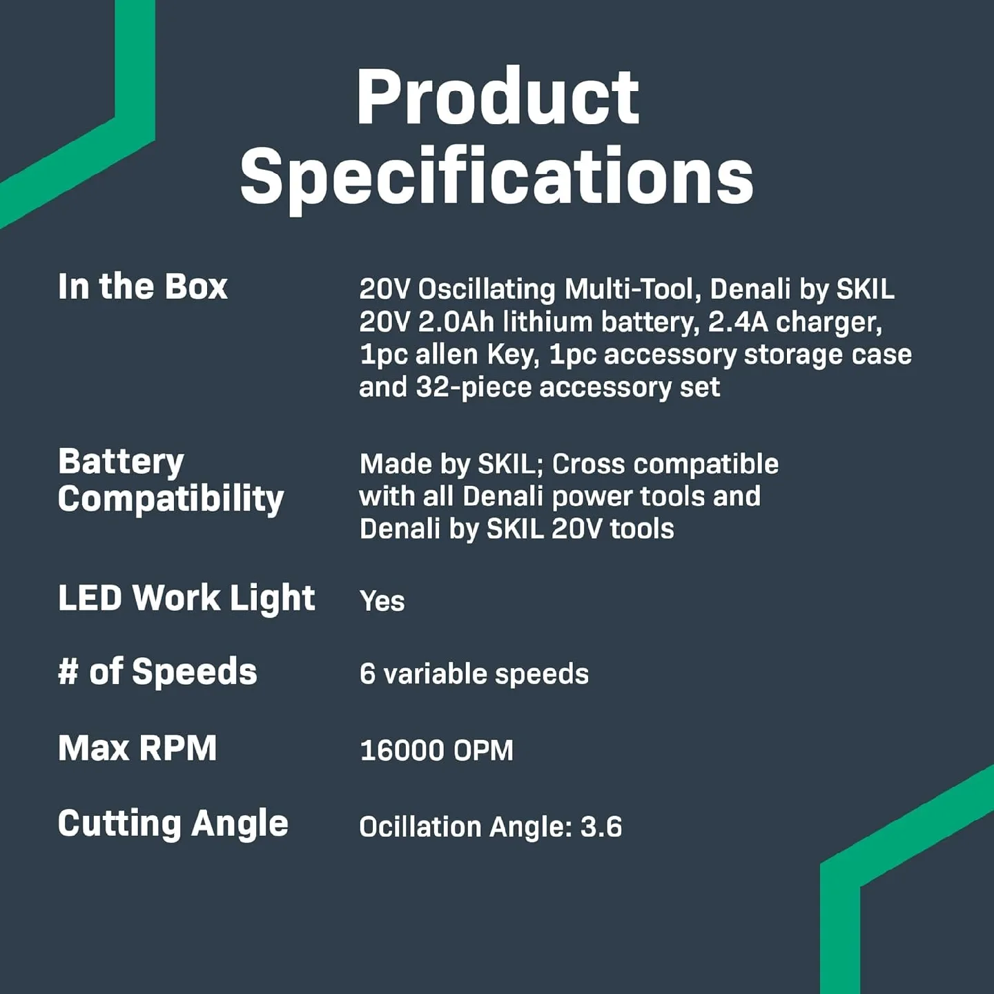 Denali 20V Oscillating Multi-Tool Kit image indicator(5)