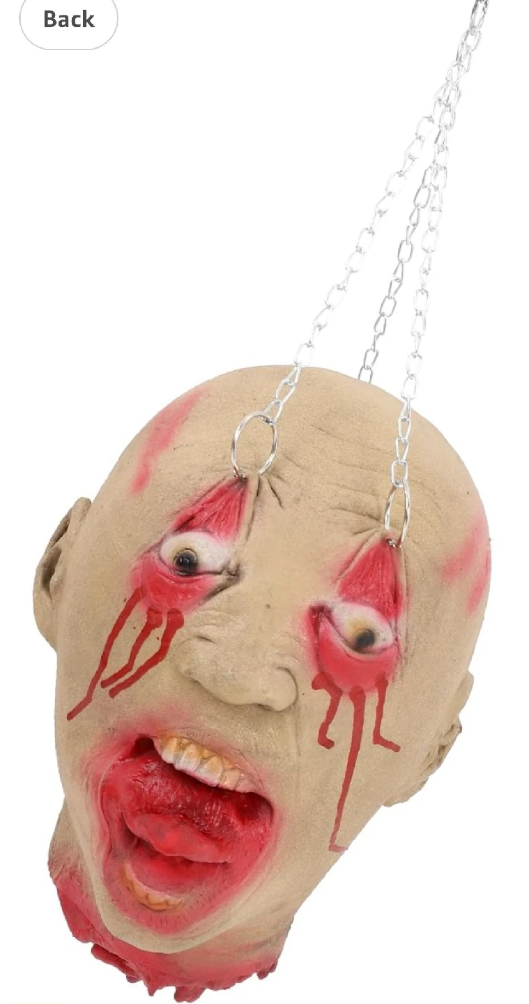 Hanging Severed Head Halloween Prop