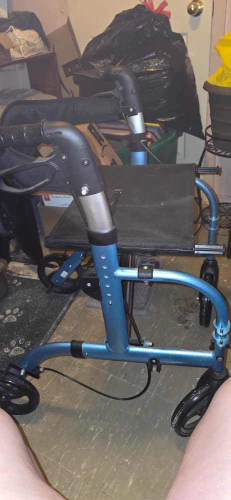 Blue Rolling Walker with Seat image indicator(4)