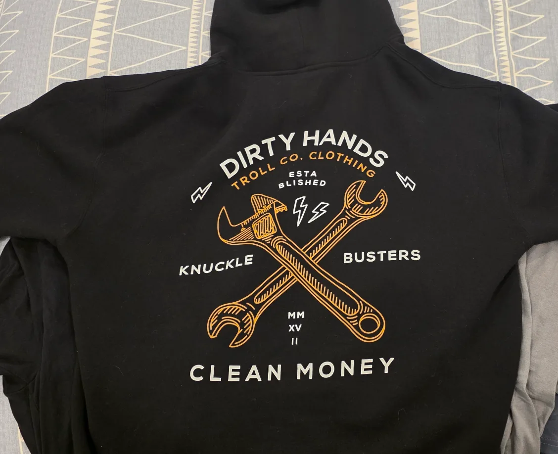 Dirty Hands Troll Co. Black Hoodie image indicator(2)